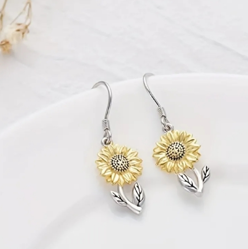 Petite Dainty Sunflower Dangle Earrings 2/$15 3/$20 4/$25